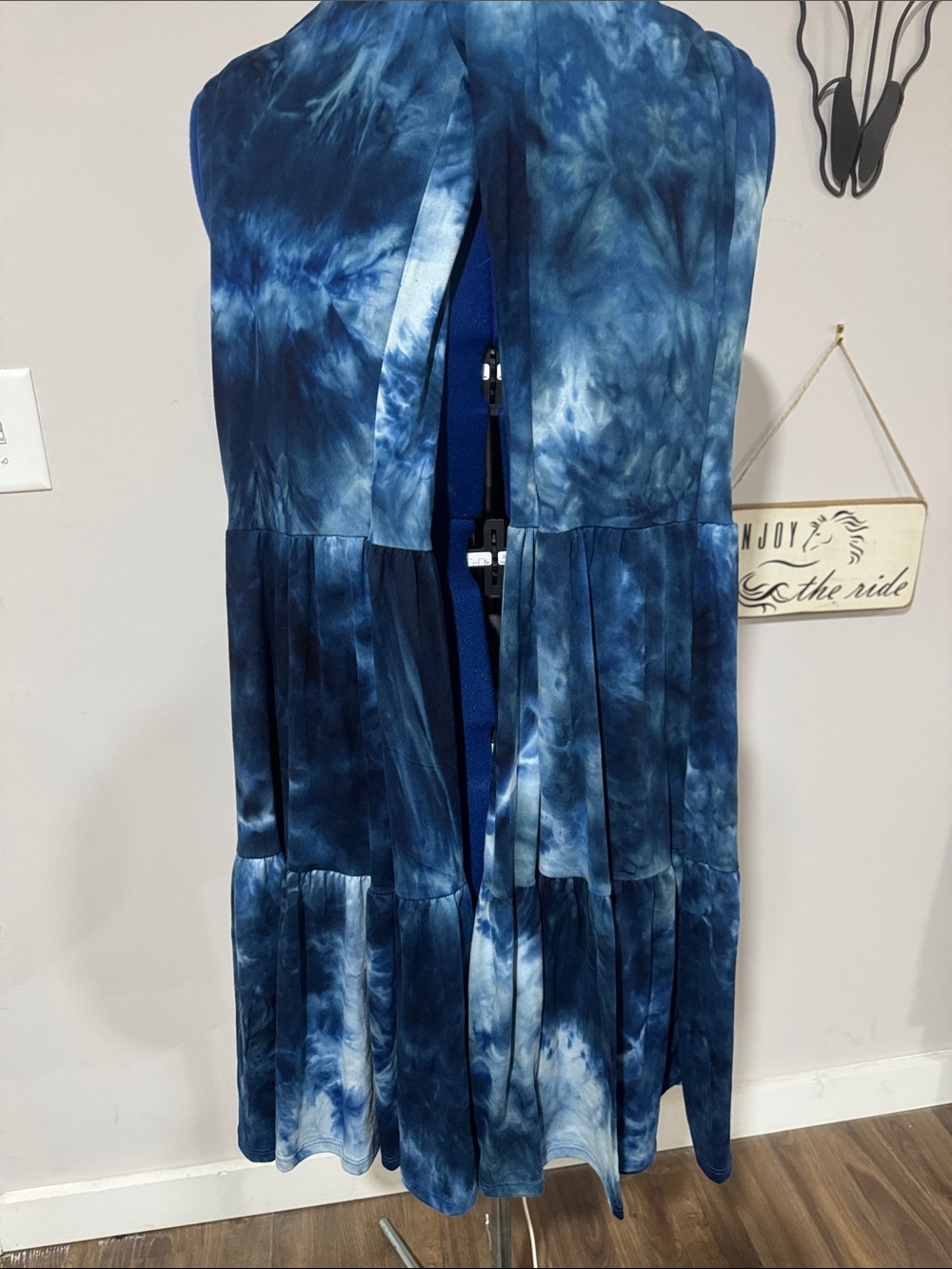 Tie-Dye Navy Boot Cut & Flare Pants